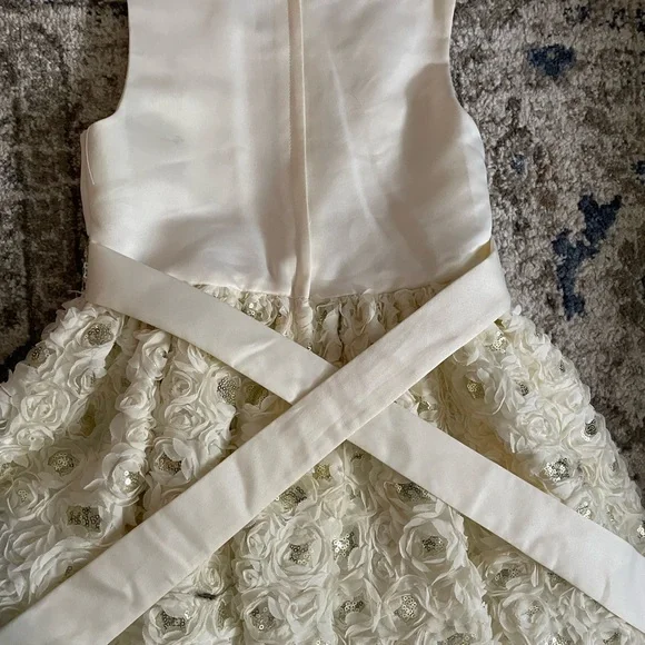 white christmas dresses Swiss Dot Overlay Christmas Tree Dress – Marie Nicole Clothing main image 0